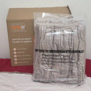 Soft Sherpa Heated Electric Blanket Twin XL Size Degrees of Comfort